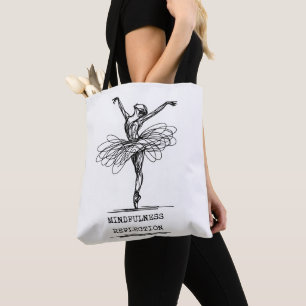 Minimalistisch Line Art Ballerina Tanz Design Tasche