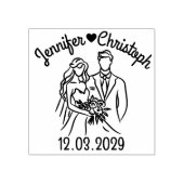 Minimalistisch Line Art Couple Custom Wedding Brie Gummistempel (Prägung)