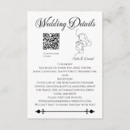 Minimalistisch Line Art Couple Illustration Hochze Begleitkarte