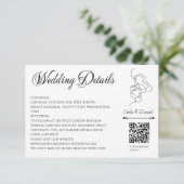 Minimalistisch Line Art Couple Illustration Hochze Begleitkarte (Stehend Vorderseite)