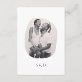 Minimalistisch Line Art Couple Illustration Hochze Begleitkarte (Rückseite)