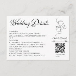 Minimalistisch Line Art Couple Illustration Hochze Begleitkarte