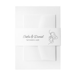 Minimalistisch Line Art Couple Illustration Hochze Einladungsbanderole