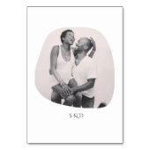 Minimalistisch Line Art Couple Illustration Hochze Tischnummer (Rückseite)