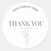 Minimalistisch Line Art Dankeschön Runder Aufkleber (Vorderseite)