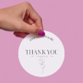 Minimalistisch Line Art Dankeschön Runder Aufkleber