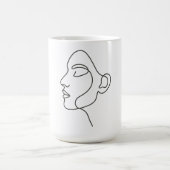 Minimalistisch Line Art Face Kaffeetasse (Mittel)