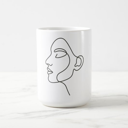 Minimalistisch Line Art Face Kaffeetasse (Mittel)