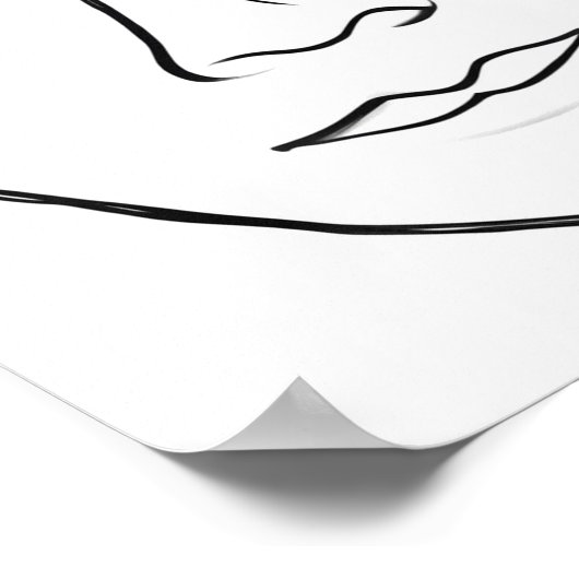 Minimalistisch Line Art Face Poster (Ecke)