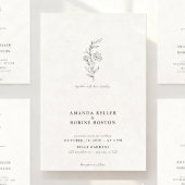 Minimalistisch Line Art Floral Wedding Einladung