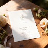 Minimalistisch Line Art Floral Wedding Einladung