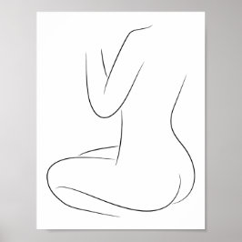 Minimalistisch Line Art Frauenkörper Moderne Illus Poster