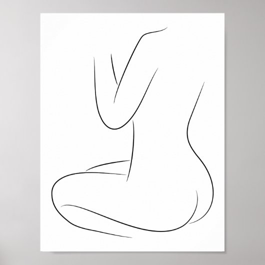 Minimalistisch Line Art Frauenkörper Moderne Illus Poster (Vorne)