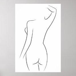 Minimalistisch Line Art Frauenkörper Moderne Illus Poster