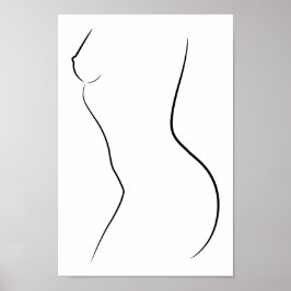 Minimalistisch Line Art Frauenkörper Moderne Illus Poster