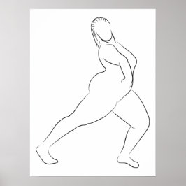 Minimalistisch Line Art Frauenkörper Moderne Illus Poster