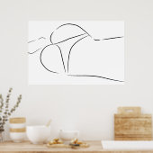 Minimalistisch Line Art Frauenkörper Moderne Illus Poster (Küche)