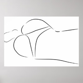 Minimalistisch Line Art Frauenkörper Moderne Illus Poster