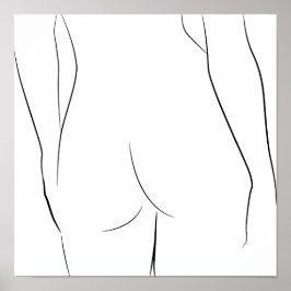 Minimalistisch Line Art Frauenkörper Moderne Illus Poster