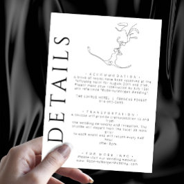 Minimalistisch Line Art Kissing Couple Wedding Det Begleitkarte