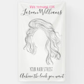 Minimalistisch Line Art Long Wavy Natural Hair Sty Banner (Vertikal)