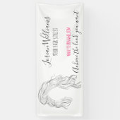 Minimalistisch Line Art Long Wavy Natural Hair Sty Banner (Vertikal)