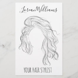 Minimalistisch Line Art Long Wavy Natural Hair Sty Flyer