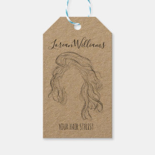 Minimalistisch Line Art Long Wavy Natural Hair Sty Geschenkanhänger