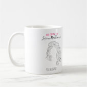 Minimalistisch Line Art Long Wavy Natural Hair Sty Kaffeetasse (Links)