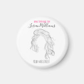 Minimalistisch Line Art Long Wavy Natural Hair Sty Magnet (Vorne)
