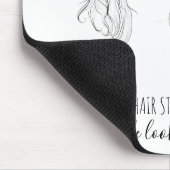 Minimalistisch Line Art Long Wavy Natural Hair Sty Mousepad (Ecke)