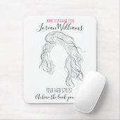 Minimalistisch Line Art Long Wavy Natural Hair Sty Mousepad (Mit Mouse)