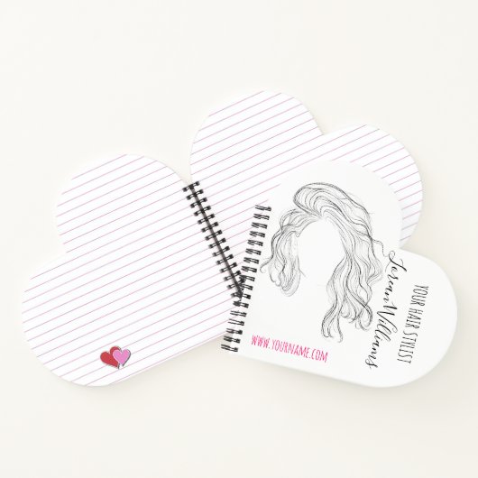 Minimalistisch Line Art Long Wavy Natural Hair Sty Notizblock (Innenseite)