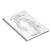 Minimalistisch Line Art Long Wavy Natural Hair Sty Notizblock (Rechte Seite)