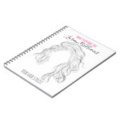 Minimalistisch Line Art Long Wavy Natural Hair Sty Notizblock (Linke Seite)