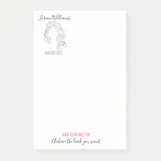 Minimalistisch Line Art Long Wavy Natural Hair Sty Post-it Klebezettel