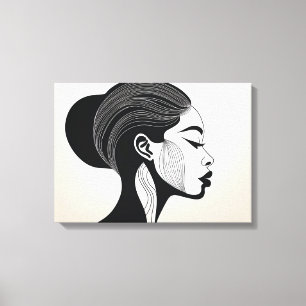 Minimalistisch Line Art Portrait Leinwanddruck