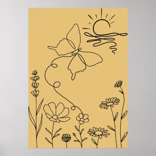 Minimalistisch Line Art Poster (Vorne)