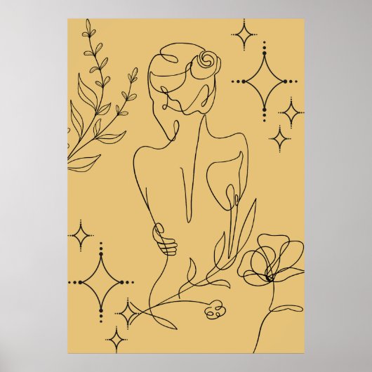 Minimalistisch Line Art Poster (Vorne)