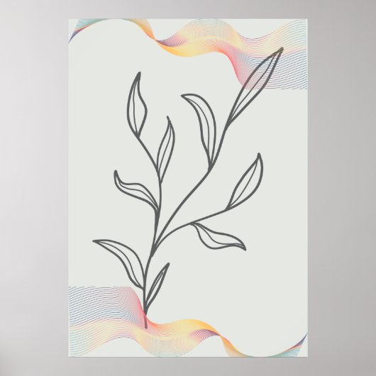 Minimalistisch Line Art Poster (Vorne)