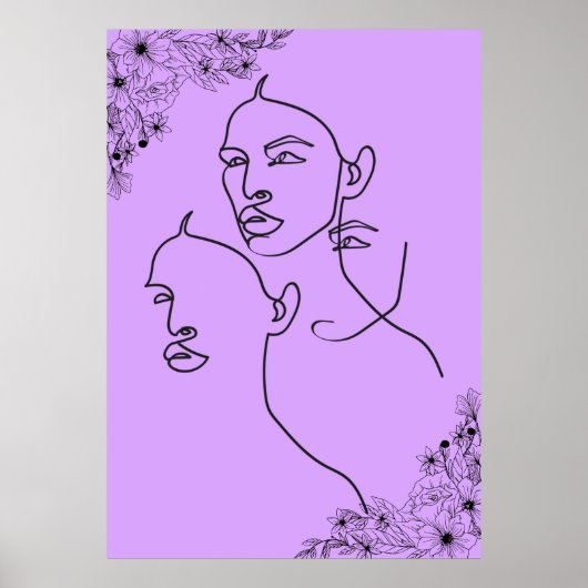 Minimalistisch Line Art Poster (Vorne)