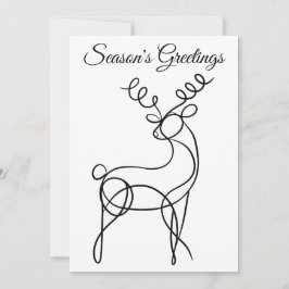 Minimalistisch Line Art Reindeer Saison Grüße Feiertagskarte