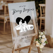 Minimalistisch Line Art Wedding Willkommen