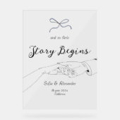 Minimalistisch Line Art Wedding Willkommen Acrylschild (Vorderseite)