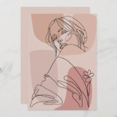 Minimalistisch Line Art Woman Zeichne Mode Art Dankeskarte (Vorne/Hinten)