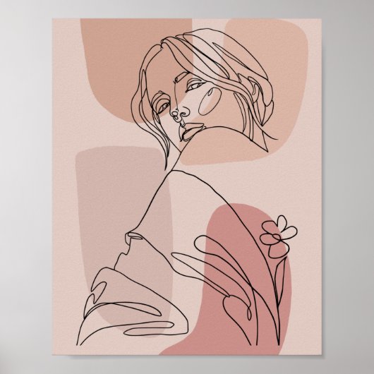 Minimalistisch Line Art Woman Zeichne Mode Art Poster (Vorne)