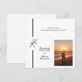 Minimalistisch Line Initial Wedding Einladung (Vorne/Hinten)