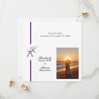 Minimalistisch Line Initial Wedding Einladung