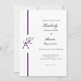 Minimalistisch Line Initial Wedding Einladung