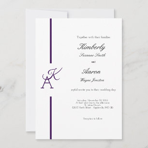 Minimalistisch Line Initial Wedding Einladung